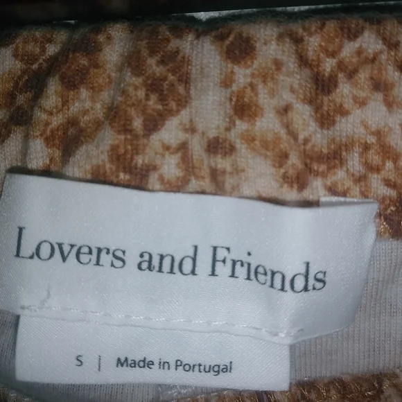 Lovers and Friends S Snake Tan Wrap Top Jumpsuit Look Pants Set 2-Piece - Picture 12 of 13